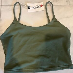 ReoRia Crop Top, Size Medium, Color Olive Green - New With Tags